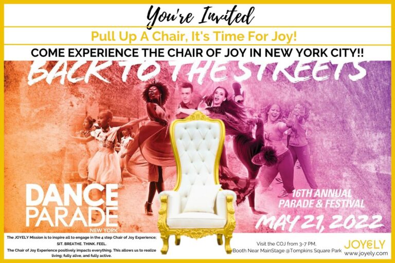 Dance Parade, 2022 Press Release for Chair of Joy™ Tour