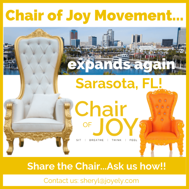JOYELY and the Chair of Joy™ Officially Expand the Movement of Joy in Sarasota, Florida